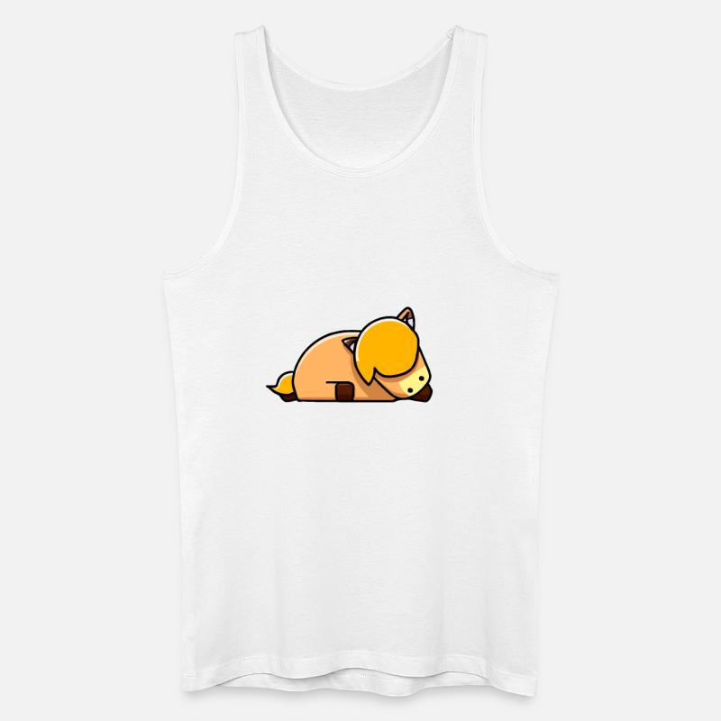 Süßes Pony Pferd Schläft - Männer Bio Tank Top - Weiß