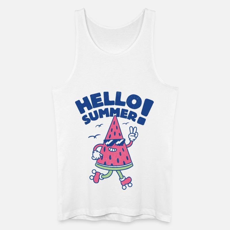 Hallo Sommer - Wassermelone - Männer Bio Tank Top - Weiß