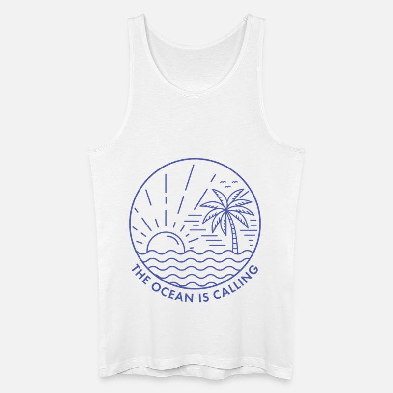 Der Ozean ruft - Männer Bio Tank Top - Weiß