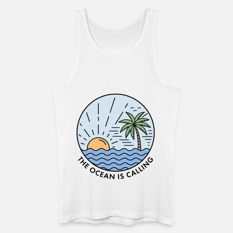 Der Ozean ruft - Männer Bio Tank Top - Weiß