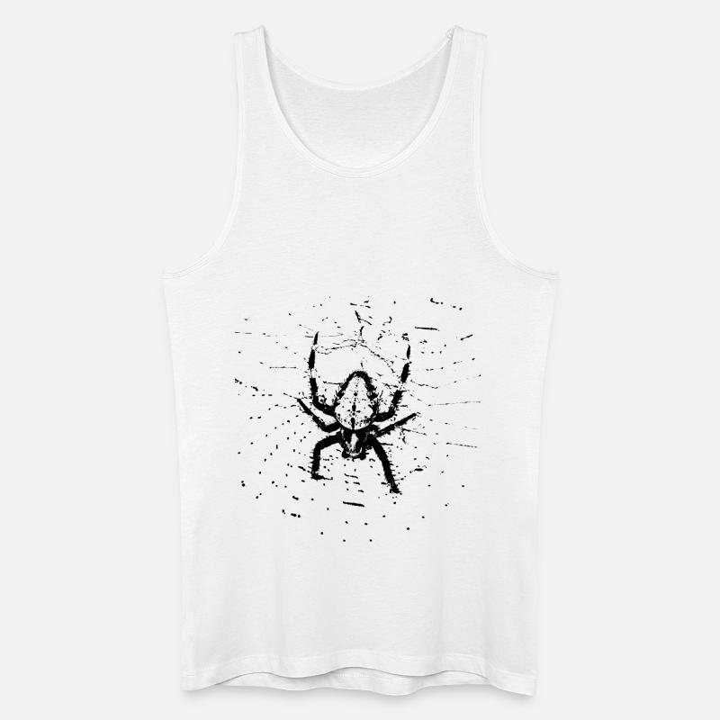 Spinne im Netz - Männer Bio Tank Top - Weiß