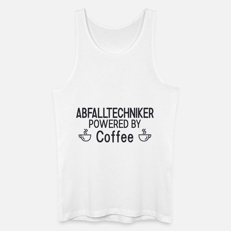 Abfalltechniker Powered By Coffee - Männer Bio Tank Top - Weiß