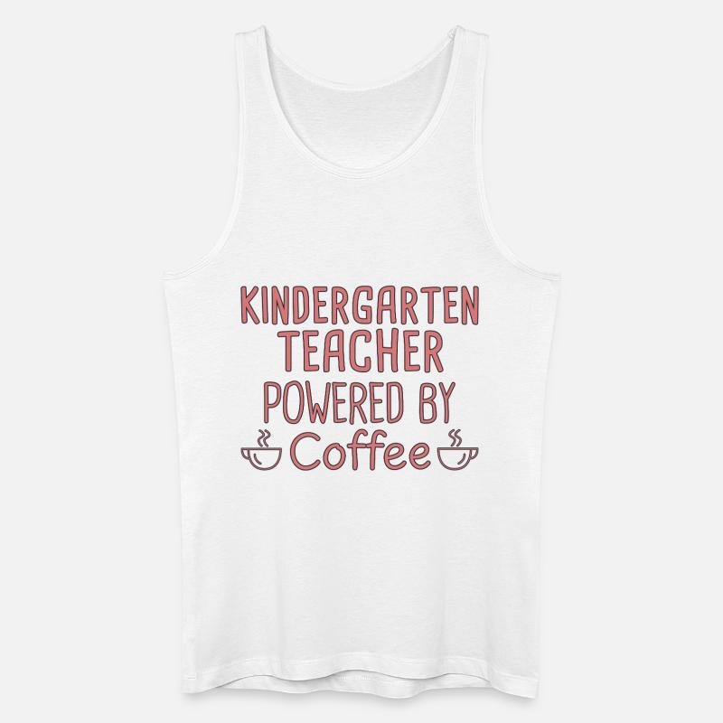 Kindergarten Teacher Powered By Coffee - Männer Bio Tank Top - Weiß