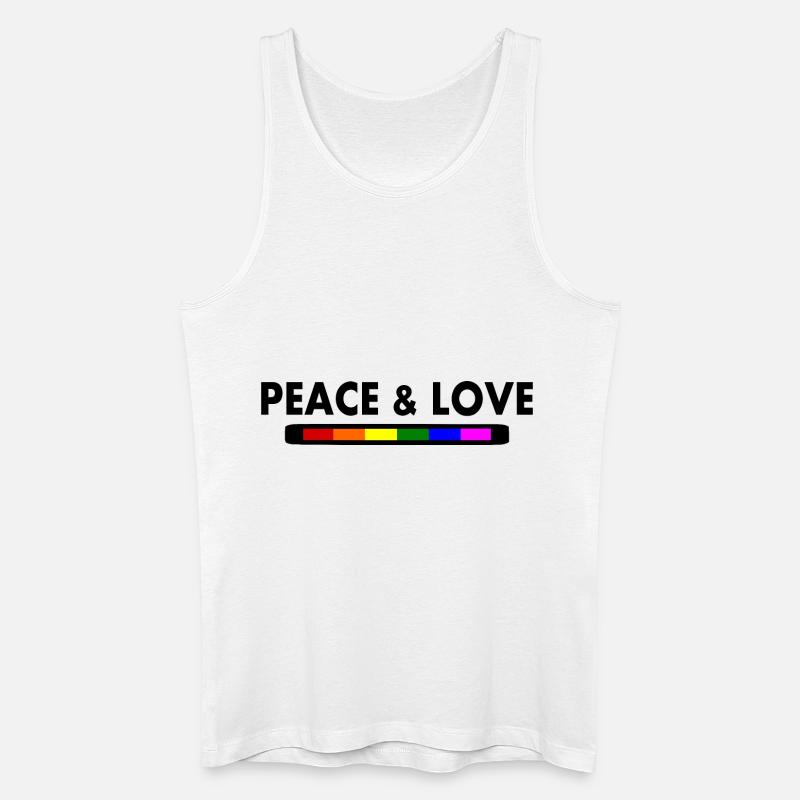 Peace and love - Männer Bio Tank Top - Weiß