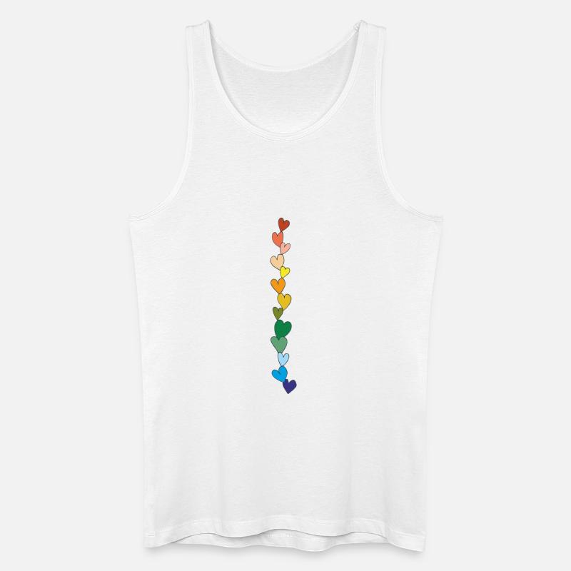 herzenkette bunt - Männer Bio Tank Top - Weiß