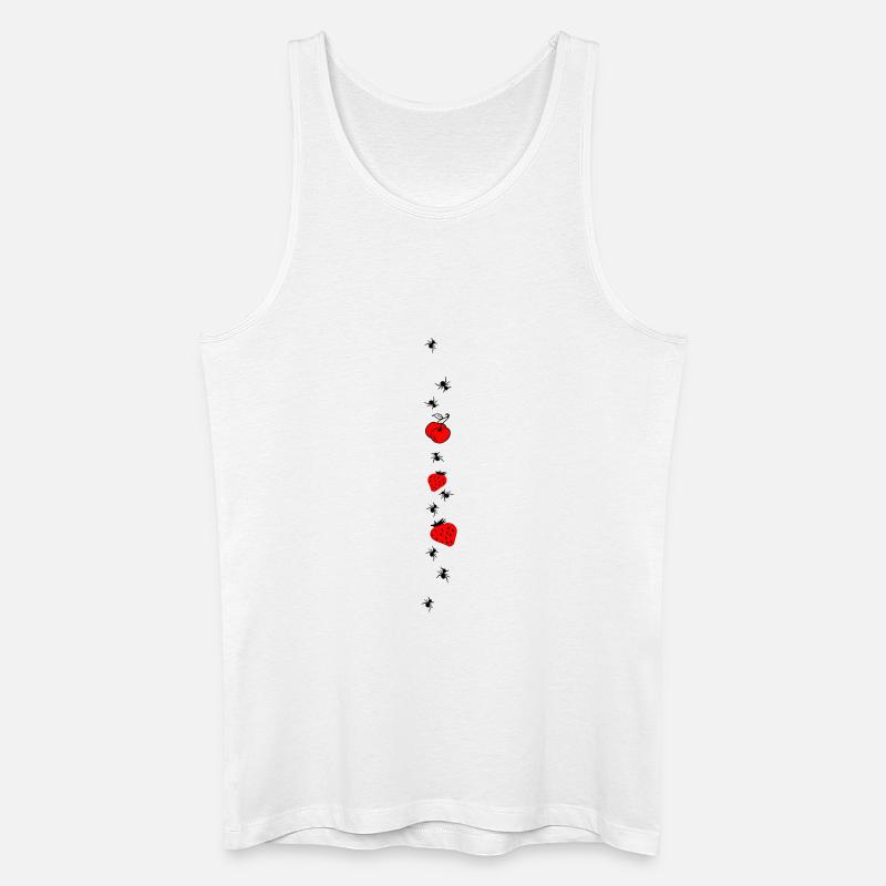 Erdbeeren Obst Ameisen - Männer Bio Tank Top - Weiß