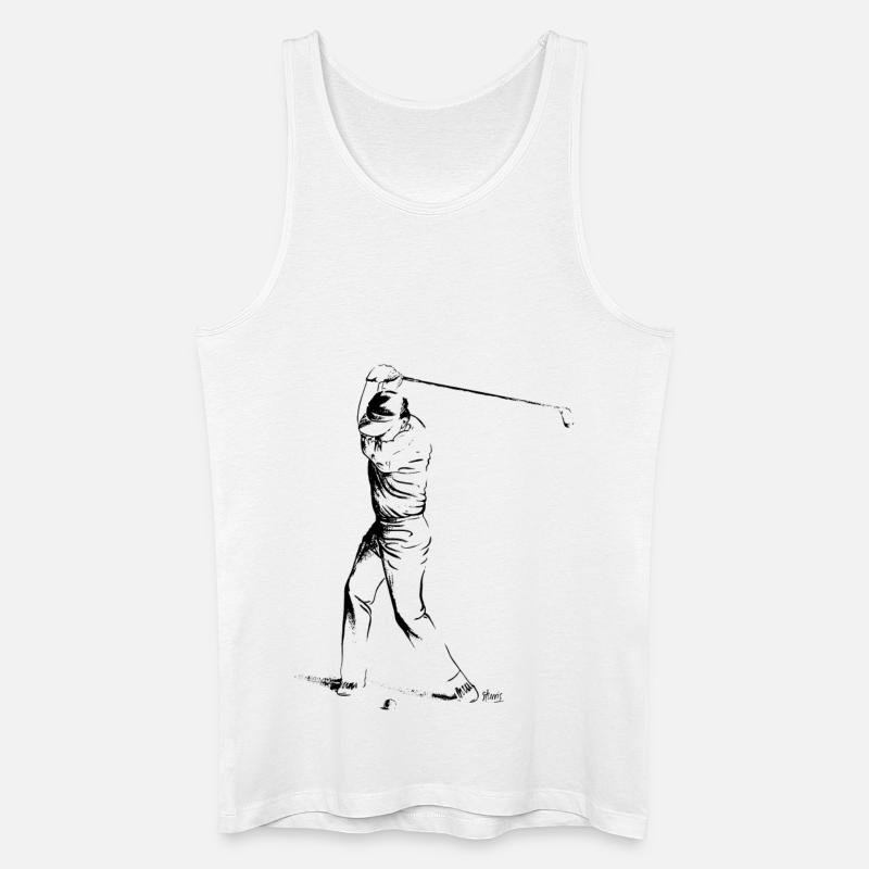 Bild eines Golfers während des Spiels - Männer Bio Tank Top - Weiß