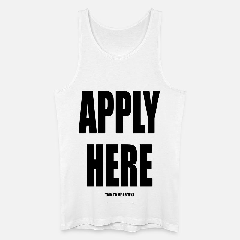 Apply Here – Wear Words - Männer Bio Tank Top - Weiß