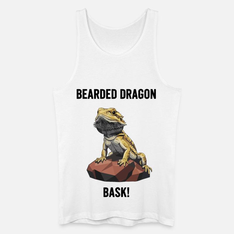 Agame Bearded Lizard Bask Bearded Dragon - Men’s Organic Tank Top - white