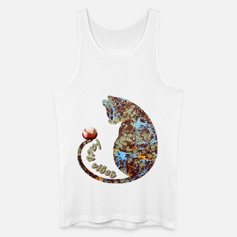 katze mit kastanie e 85 - Männer Bio Tank Top - Weiß