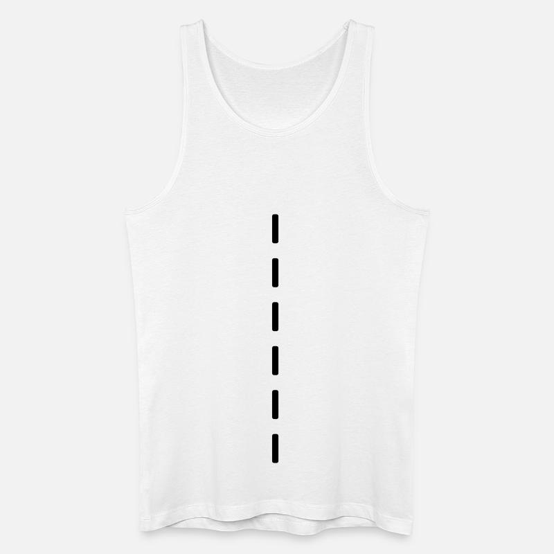 Strichellinie / dashed (1c) - Männer Bio Tank Top - Weiß