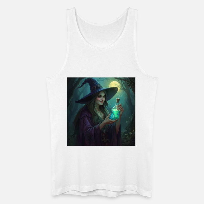 Waldhexe mit leuchtendem Trank - Männer Bio Tank Top - Weiß