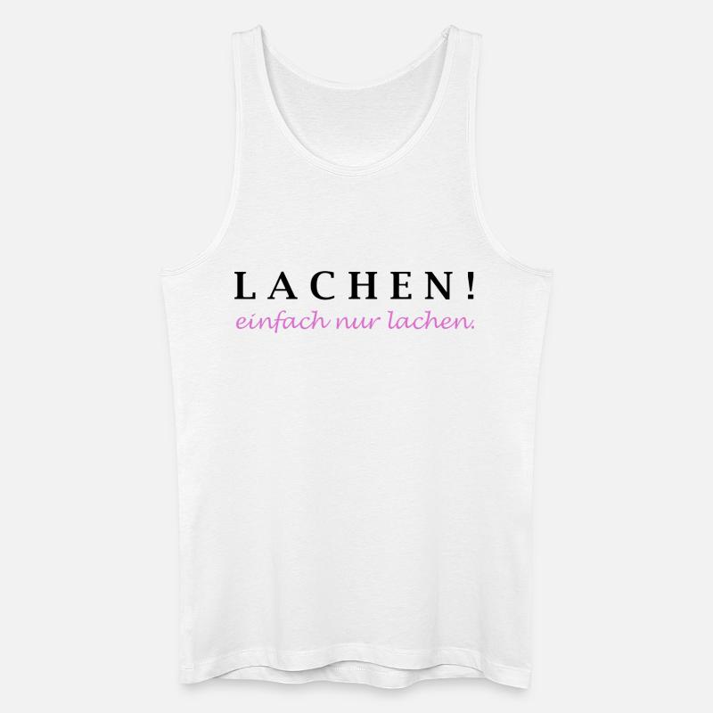 lachen! einfach nur lachen. - Männer Bio Tank Top - Weiß
