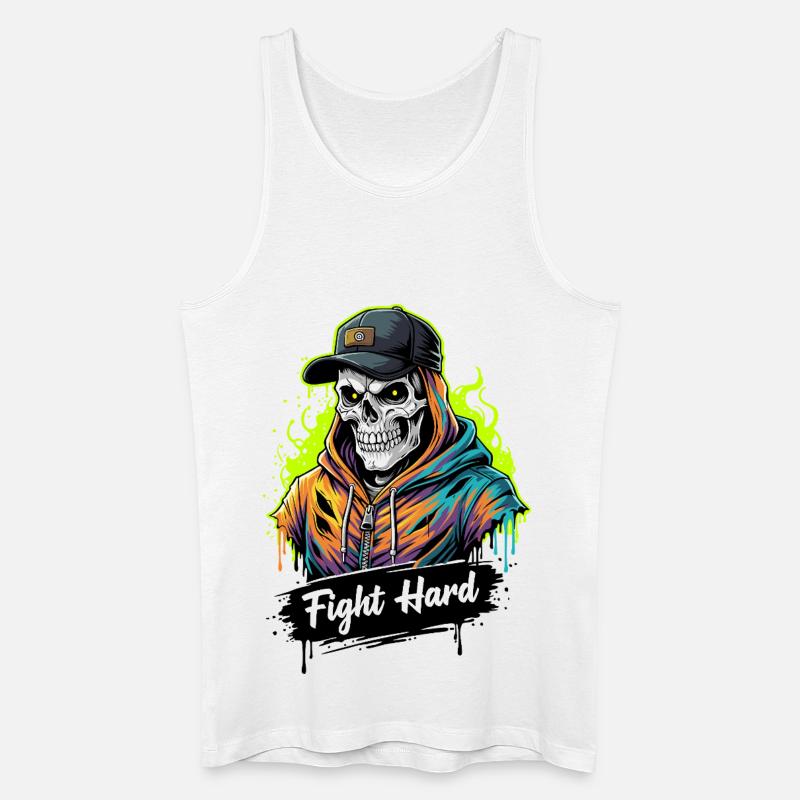 KÄMPFE HART - Männer Bio Tank Top - Weiß