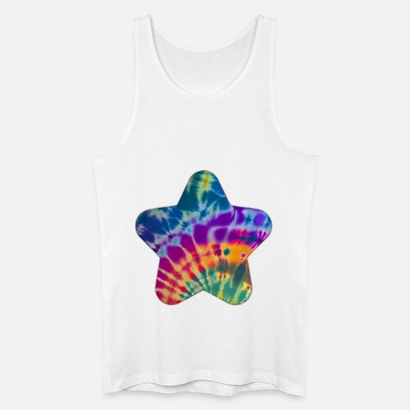 Groovy Tie Dye Stern - Männer Bio Tank Top - Weiß