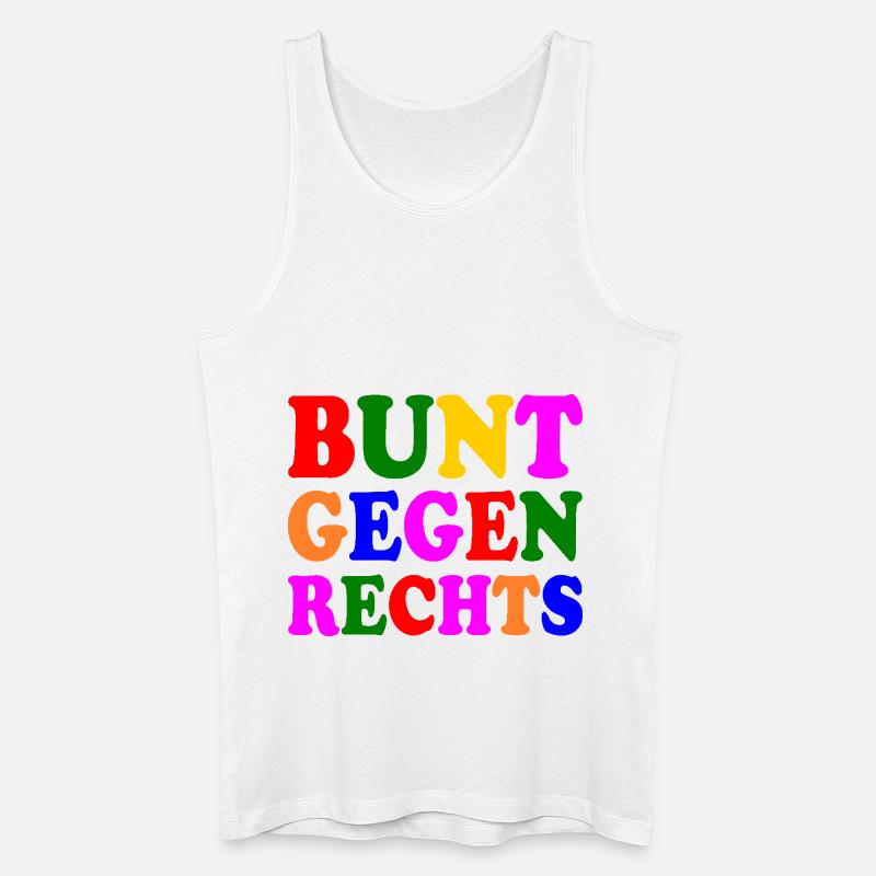 Bunt gegen rechts - Männer Bio Tank Top - Weiß