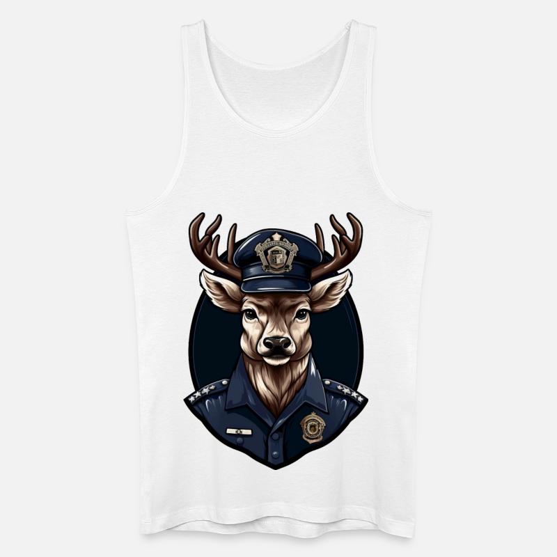 Hirsch Polizei - Männer Bio Tank Top - Weiß