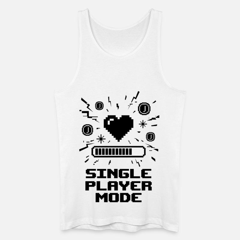 Single Player Mode Gamer Herz - Männer Bio Tank Top - Weiß