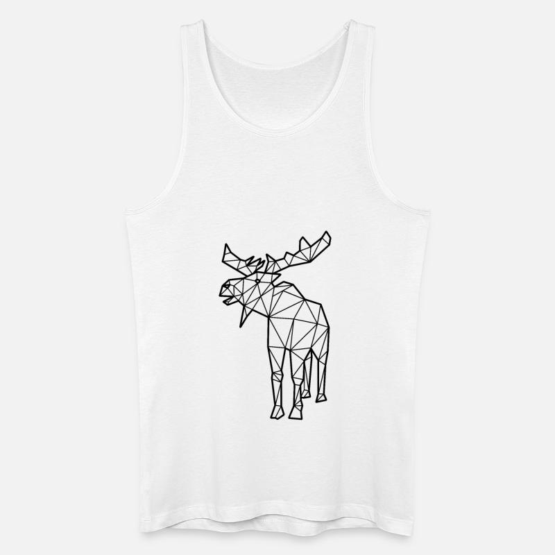 Elch Polygon - Männer Bio Tank Top - Weiß