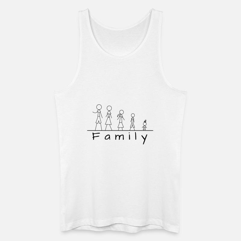 Strichmännchenfamilie - Männer Bio Tank Top - Weiß
