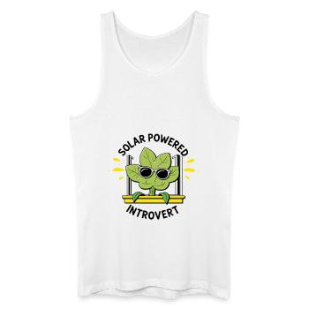 Solarbetriebener Introvert – Pflanzenwitz - Männer Bio Tank Top - Weiß - Vorne