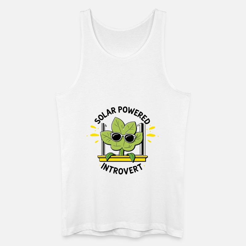 Solar Powered Introvert – Plant Joke - Men’s Organic Tank Top - white