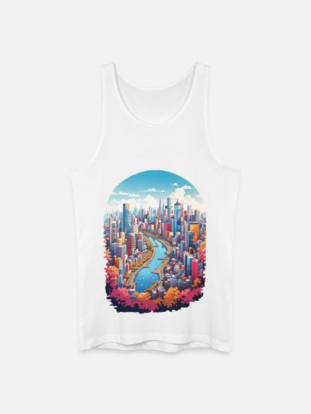 Paysage urbain - Débardeur bio Homme - blanc
