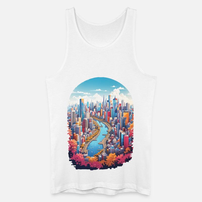 Stadt Landschaft - Männer Bio Tank Top - Weiß