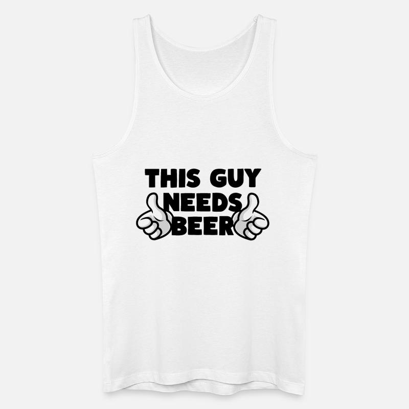 This Guy Needs Beer Bier - Männer Bio Tank Top - Weiß