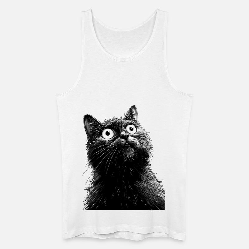 Schwarze Katze Henry - Männer Bio Tank Top - Weiß