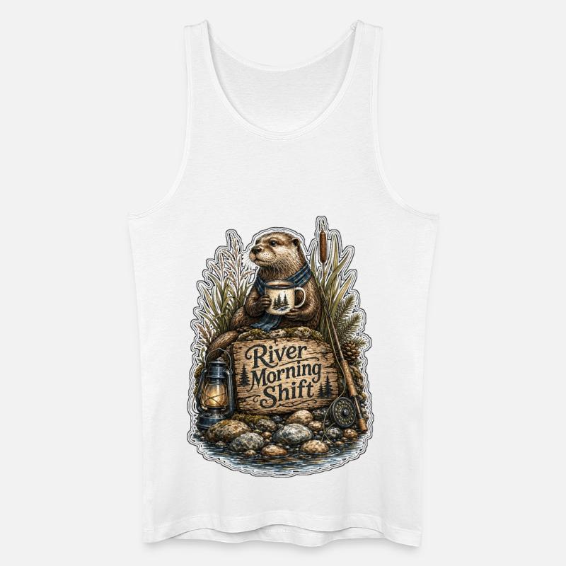 River Morning Shift Otter - Männer Bio Tank Top - Weiß