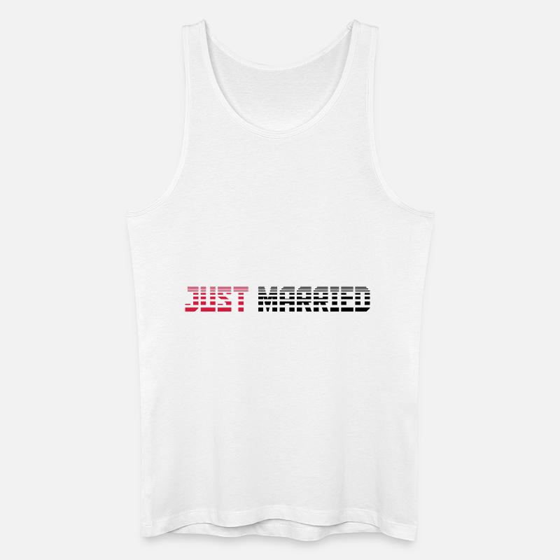 Just Married Text Logo Design - Männer Bio Tank Top - Weiß