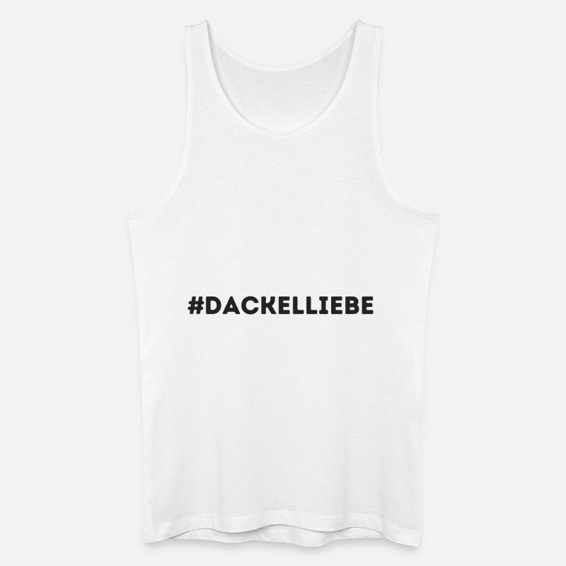 #Dackelliebe Dackel Hundemensch - Männer Bio Tank Top - Weiß