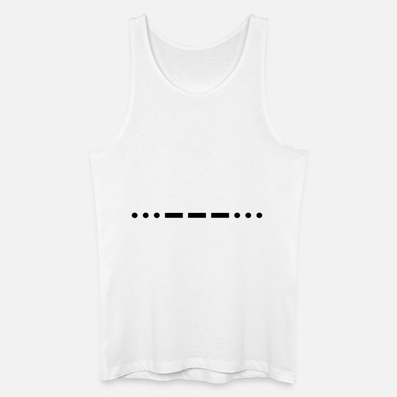 Code Morse SOS - Débardeur bio Homme - blanc