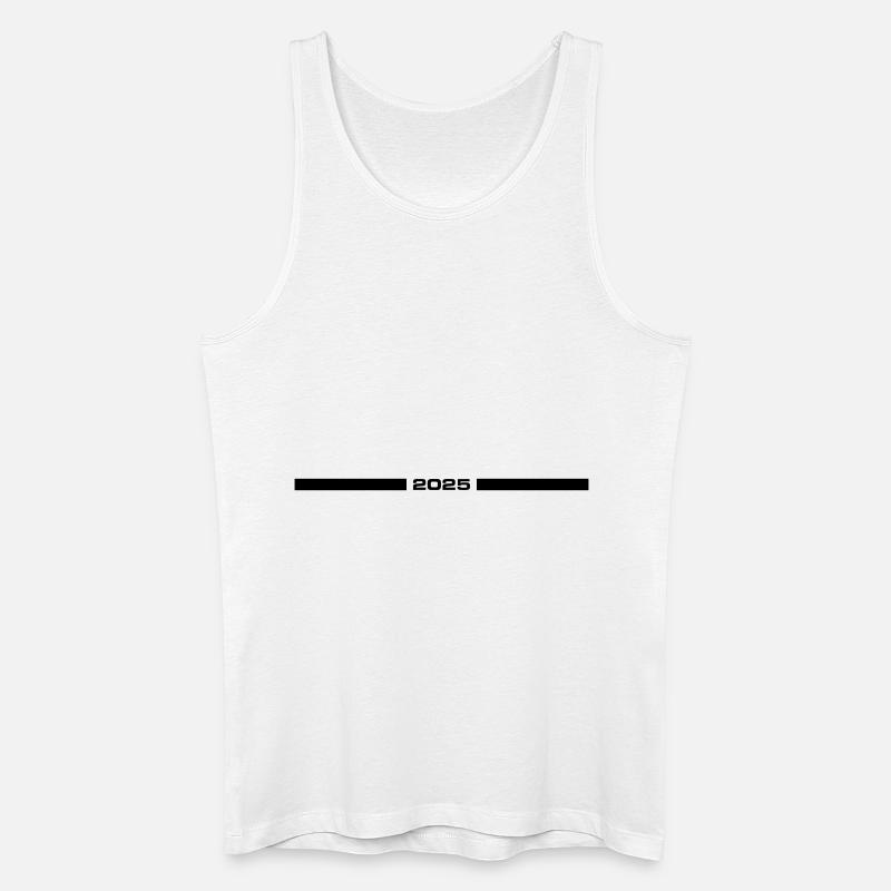2025 Strich - Männer Bio Tank Top - Weiß