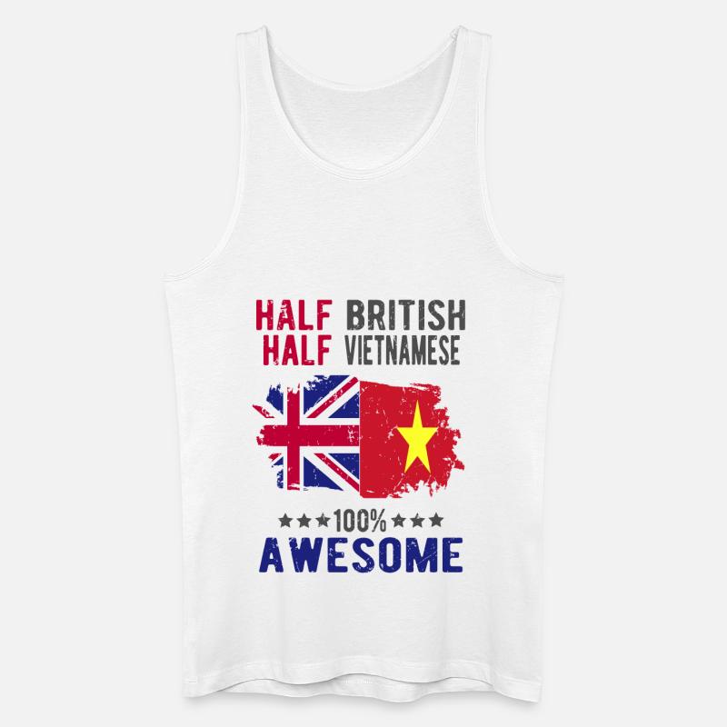 Halb Brite Halb Vietnamese - Männer Bio Tank Top - Weiß