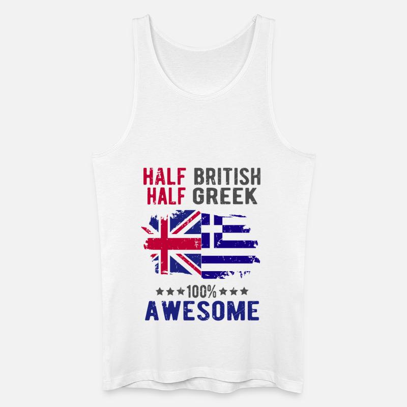 Halb Brite Halb Grieche - Männer Bio Tank Top - Weiß