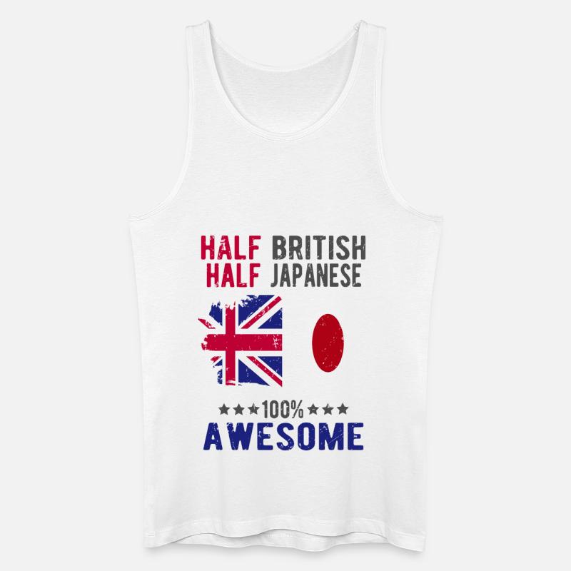 Halb Brite Halb Japaner - Männer Bio Tank Top - Weiß