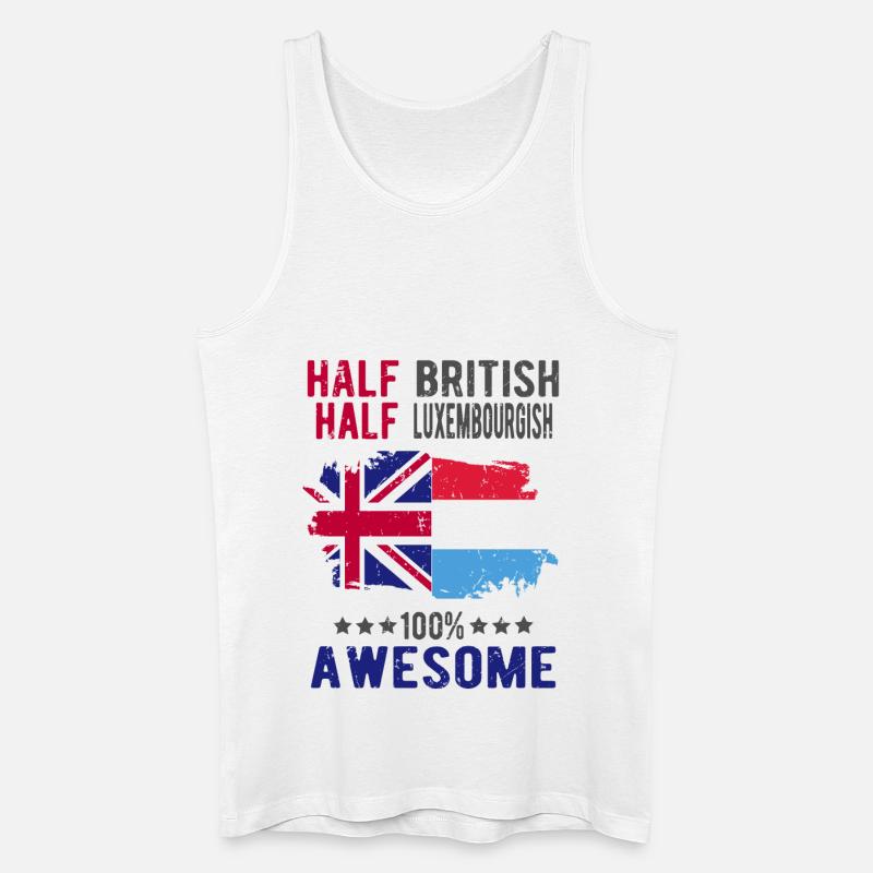 Halb Brite Halb Luxemburger - Männer Bio Tank Top - Weiß
