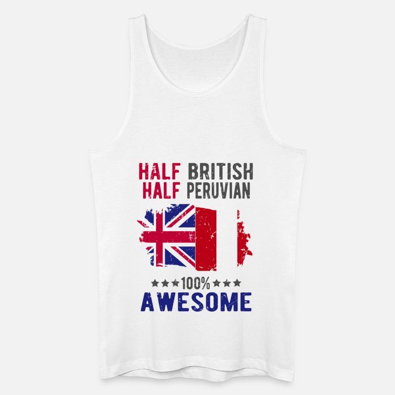 Halb Brite Halb Peruaner - Männer Bio Tank Top - Weiß