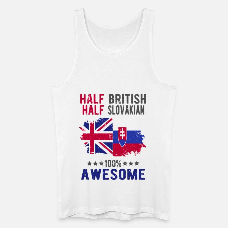 Halb Brite Halb Slowake - Männer Bio Tank Top - Weiß