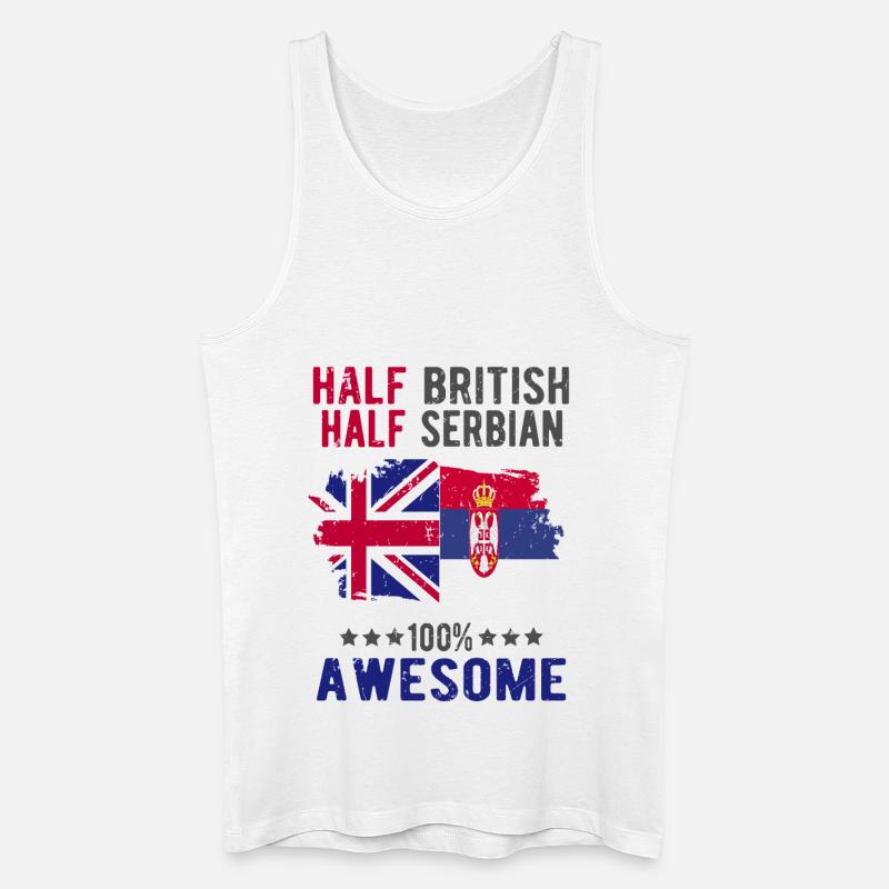 Halb Brite Halb Serbier - Männer Bio Tank Top - Weiß