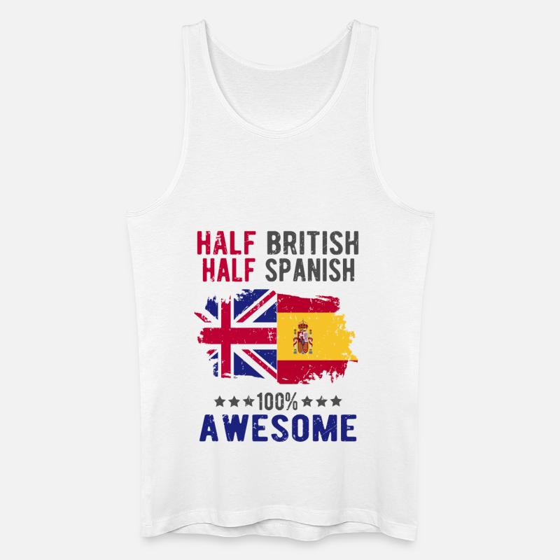 Halb Brite Halb Spanier - Männer Bio Tank Top - Weiß