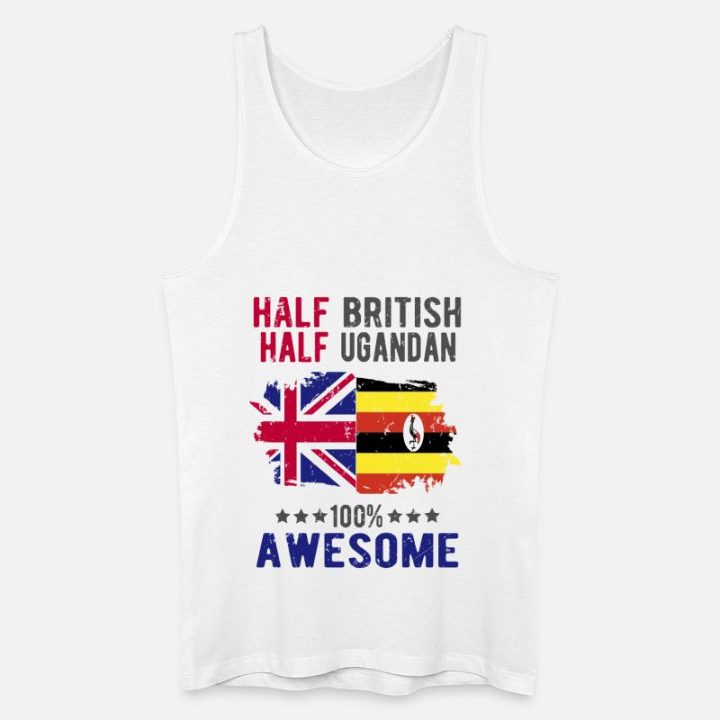 Halb Brite Halb Ugander - Männer Bio Tank Top - Weiß