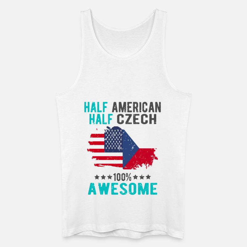 Halb Amerikaner Halb Tscheche - Männer Bio Tank Top - Weiß