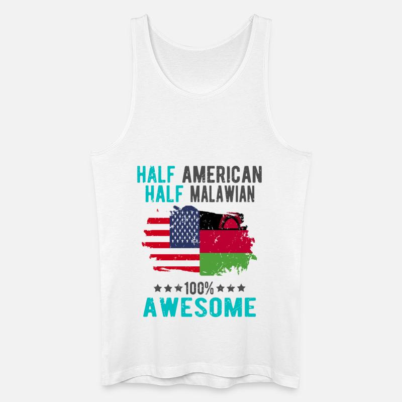 Halb Amerikaner Halb Malawi - Männer Bio Tank Top - Weiß