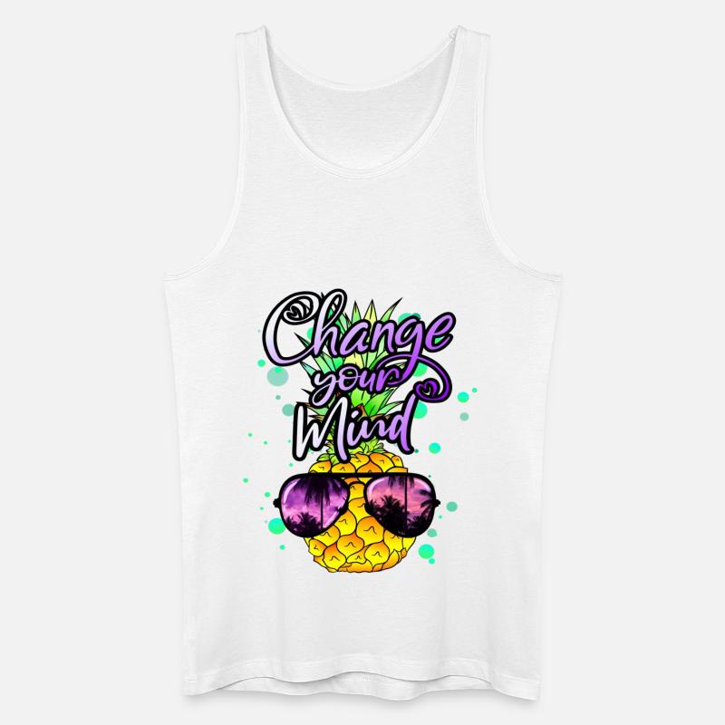 coole Ananas Change your Mind - Männer Bio Tank Top - Weiß