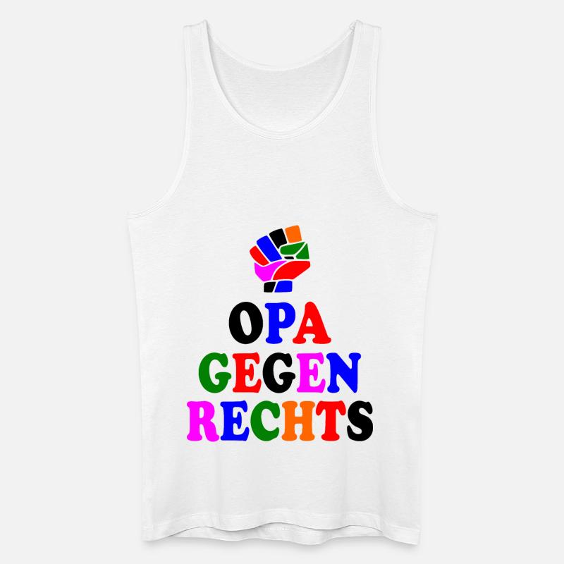 Opa gegen rechts - Männer Bio Tank Top - Weiß