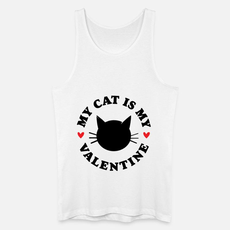 Mon chat est mon Valentin - Débardeur bio Homme - blanc