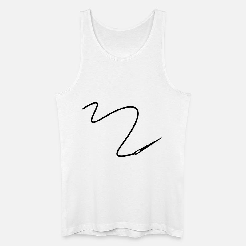 Needle with thread - Men’s Organic Tank Top - white